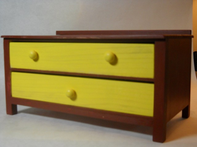 photo of a small box made to look like a miniture chest of drawers