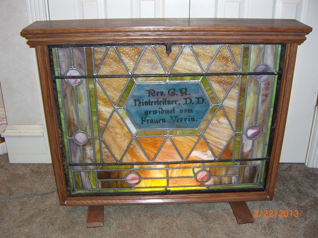 photo a large frame to hold a stain glass window.