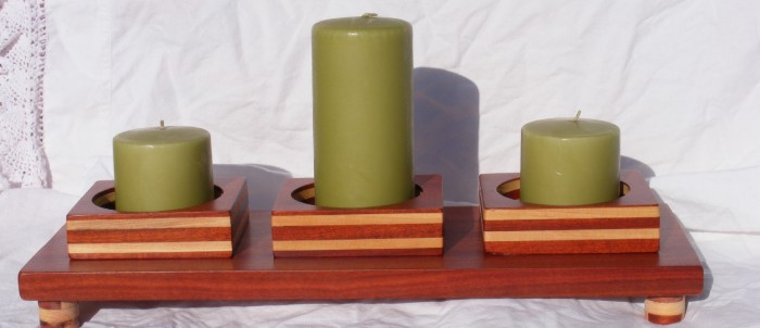 photo of a 3 pedistal candle holder