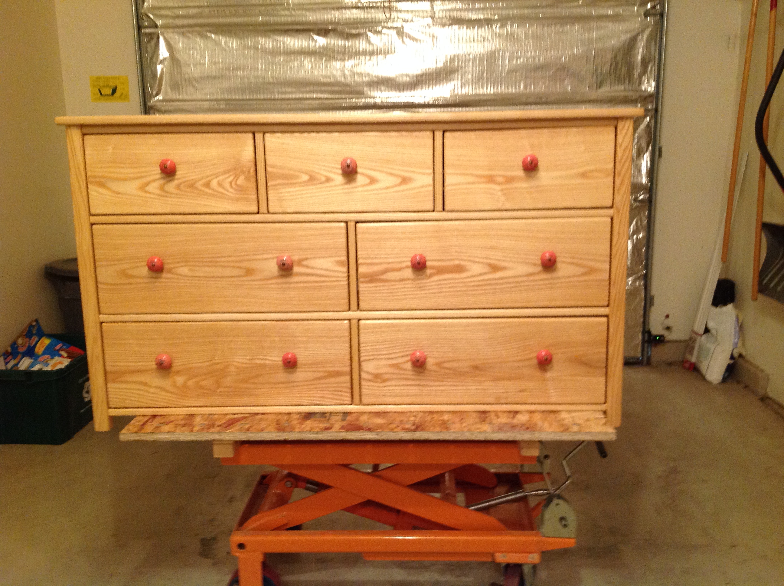 viewing the chest of drawers from the front