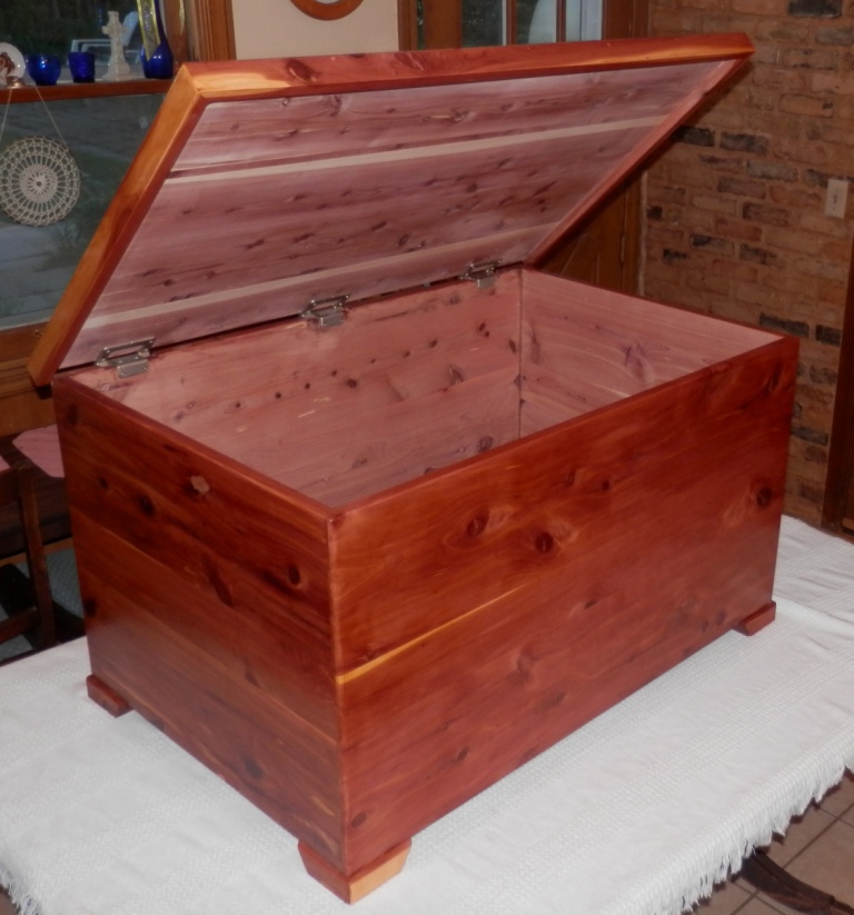 photo of cedar chest with lid open