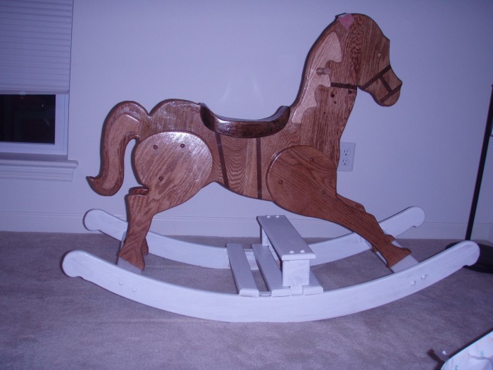 photo of a rocking horse made of Oak